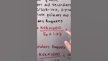 Calculating primary, secondary, and short circuit amperes for a single and three phase transformer