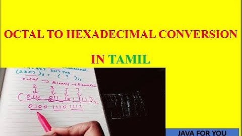 Octal to hexadecimal conversion in tamil|ugc net january 2017| digital electronics in tamil
