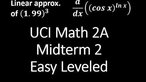 [UCI Math 2A] Easy Midterm 2 - 2014