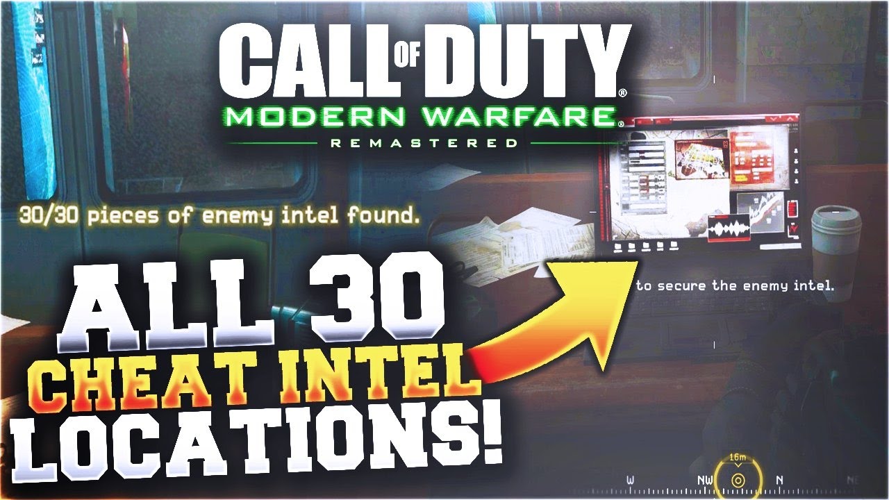 Boomgaard Beoordeling gas ALL 30 INTEL CHEAT LOCATIONS! - MODERN WARFARE REMASTERED INTEL GUIDE  LOCATIONS! (COD 4 REMASTERED) - YouTube