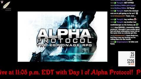 Arv streams Day 1 of Alpha Protocol!