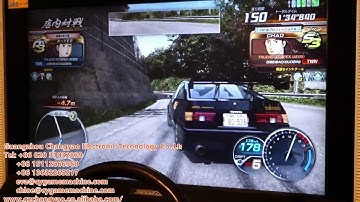 Skill to play Initial D8,  car racing machine, arcade game, how to play