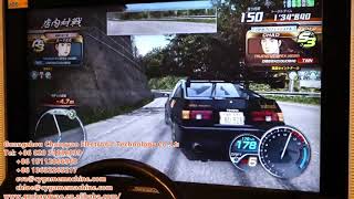 Skill to play Initial D8,  car racing machine, arcade game, how to play