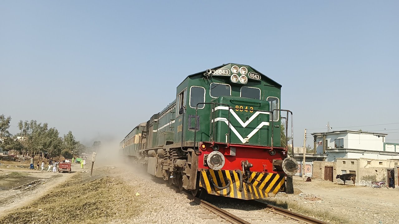 Shuttle Train With Heavy Black Smoke and Full Speed||Near to Sanawan With DE Loco 8043 