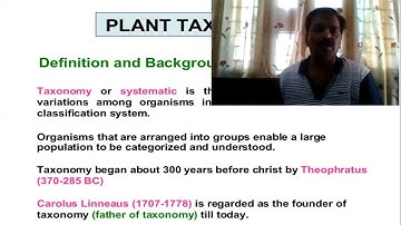 INTRODUCTION TO PLANT TAXONOMY Part I