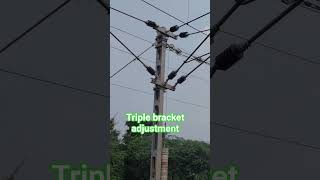 🚄🚃💯🙏😱Triple bracket adjustment OHE Work #shortsfeed #viralvideo #lifeisb