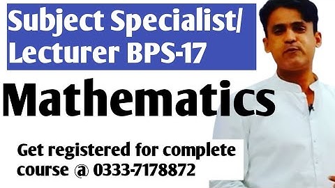 DEMO Lecture || Preparation for SS/Lecturer Mathematics