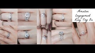 Trying on Affordable Amazon Women's Engagement Rings + Review