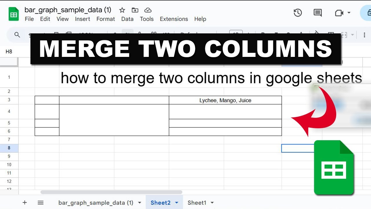 how to merge two columns in google sheets - YouTube
