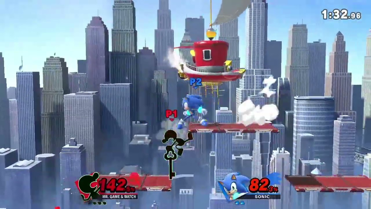 ssbu mr game and watch vs sonic