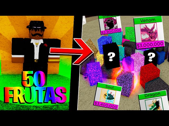 2919) GIRANDO 100 FRUTAS ALEATÓRIAS NO BLOX FRUITS EM 1 E VEIO AS  MELHORES!!! - ROBLOX 