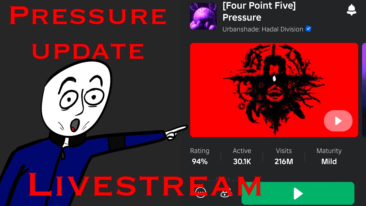New Pressure Update is Out! [Roblox Pressure Livestream] - YouTube