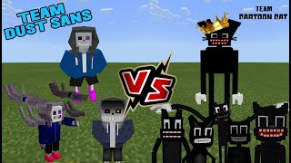 Team Dust Sans VS Team Cartoon Cat (Battle for Champion?) Minecraft PE