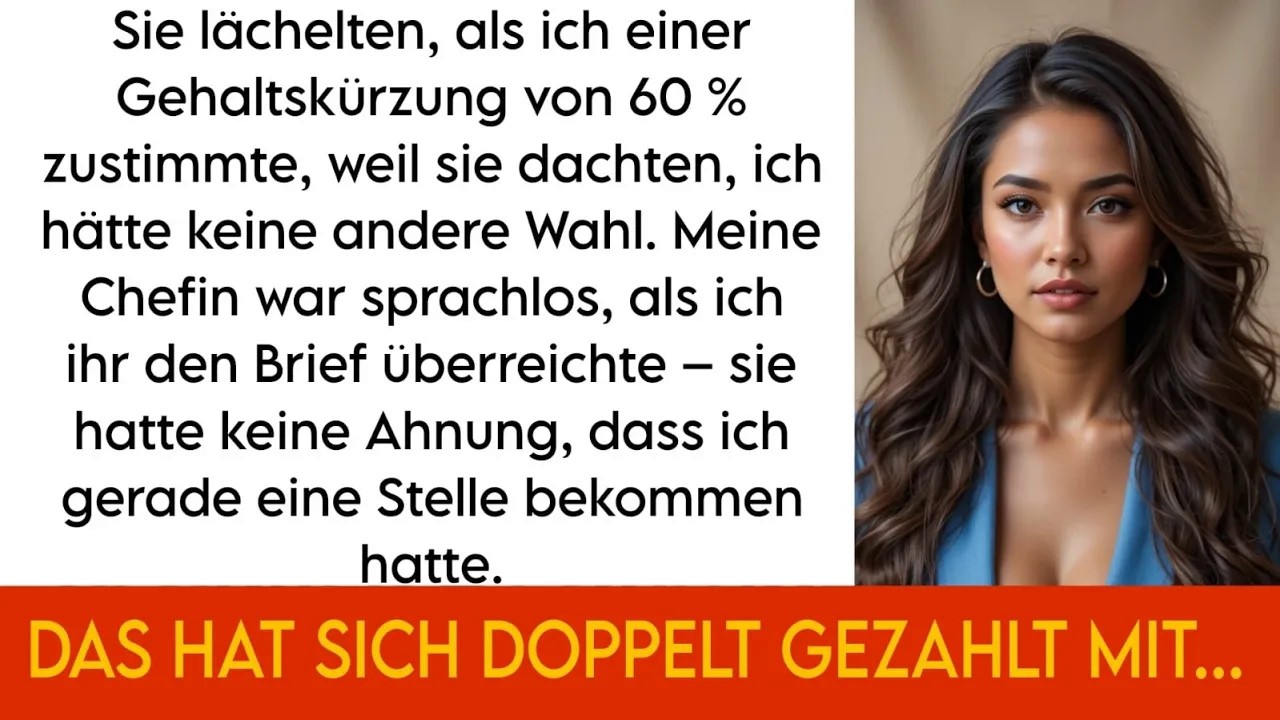 Ich akzeptierte eine 60 % Gehaltskürzung –dann gab ich meinem Chef einen Brief, den sie nie vergis