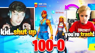 CLIX *DEFEATS* MOST TOXIC KID for 100-0 WAGER RECORD! + Ronaldo Celebration (Fortnite)