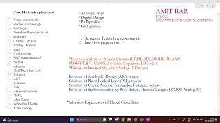 Introduction -Amit Bar Core Electronics Placements
