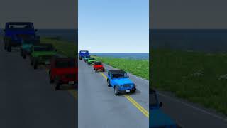 The sledgehammer spins like a pinwheel and smashes the car. Crazy Car Crash in BeamNG Drive 💥 #short