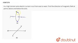 In a high tension wire electric current runs from eash to west. Find the