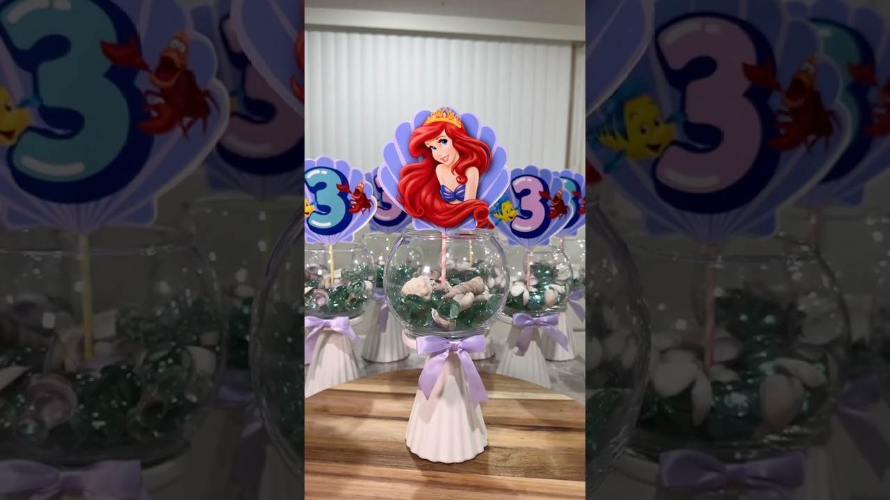 DIY Center pieces for my daughter little mermaid party 🥹❤️ 