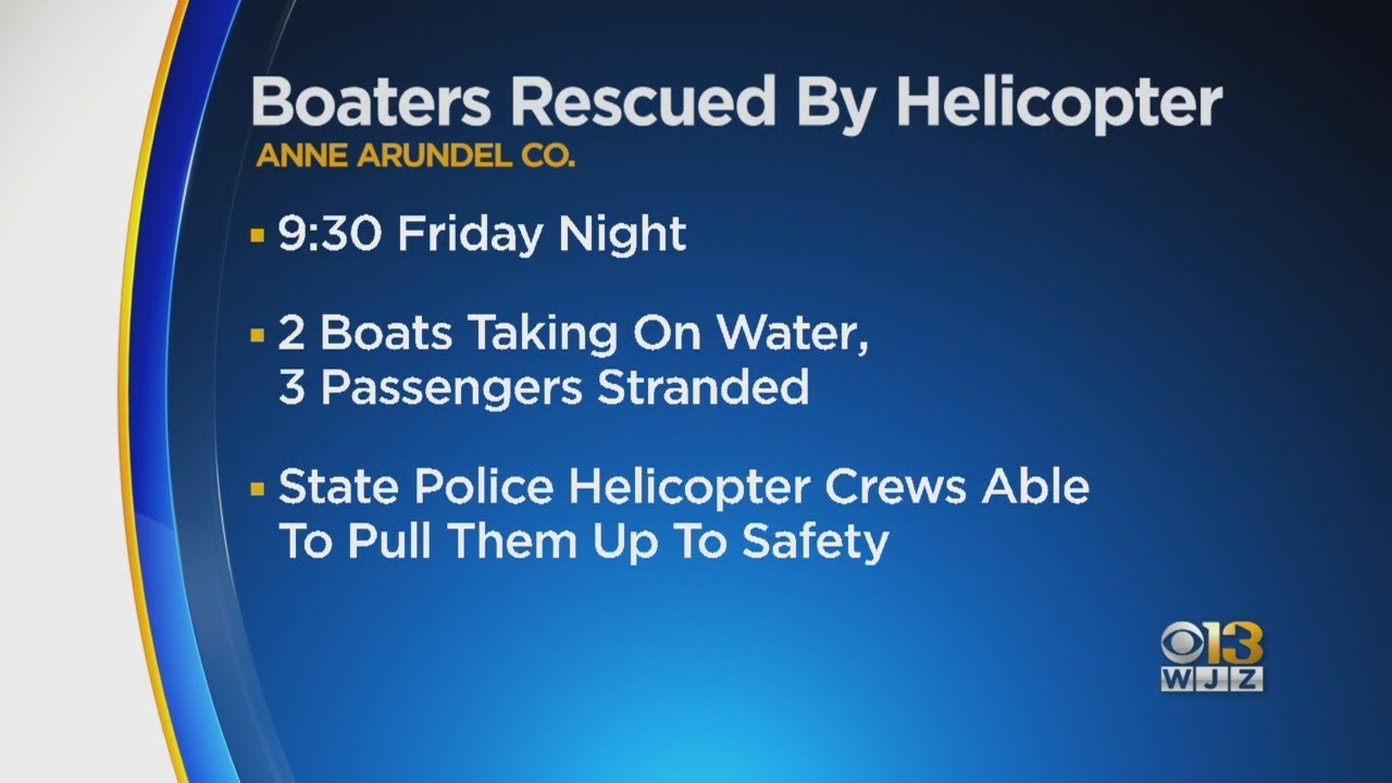 State Police Helicopter Rescues Three Boaters In Anne Arundel County ...