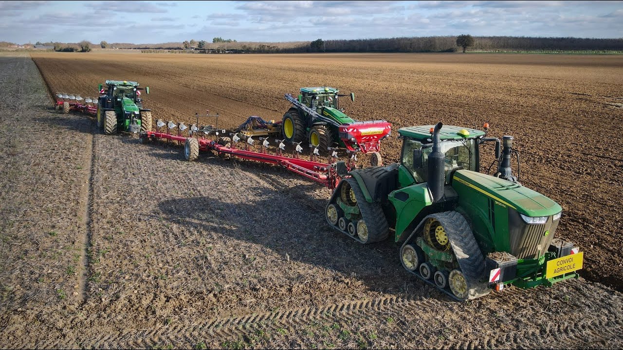 😱 2500 chv pour ce chantier XXL de semis 2023 | 100% John Deere | 10 chenilles !!!!