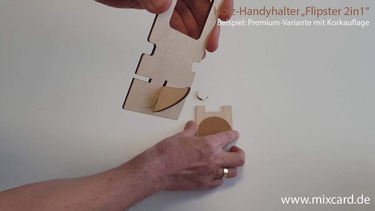 Aufbauanleitung Holz Handyhalter flipster®