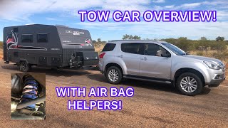RED CENTRE CARAVAN TOW VEHICLE OVERVIEW ISUZU MUX WITH AIR BAG HELPERS | SEPS ADVENTURES Update