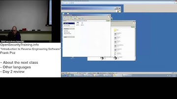 2013 Day2 P9: Intro to REing Software - Next Class, Other Languages, & Day 2 Review