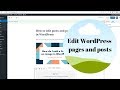 How to edit WordPress pages and posts guide