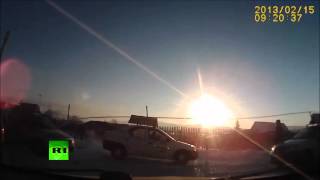 NEW DRAMATIC DASH CAM FOOTAGE OF METEOR FIREBALL EXPLOSION OVER RUSSIA (FEB 22, 2013)