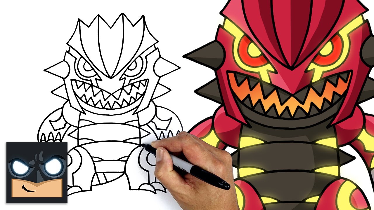 COMO DESENHAR O POKÉMON PRIMAL GROUDON  HOW TO DRAW PRIMAL GROUDON POKEMON  