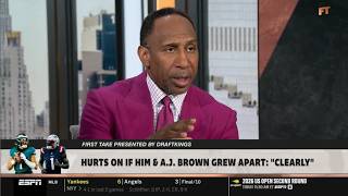FIRST TAKE | Jalen Hurts acknowledges that clearly he and A.J. Brown grew apart! - Stephen A Smith