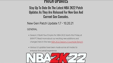 NBA 2K22 OFFICIAL PATCH NOTES *NEXT (1.7) / CURRENT (1.5)* 📝🔍📜