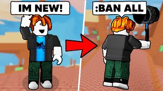 I Pretended to be NOOB, then Used ADMIN COMMANDS In Roblox Bedwars