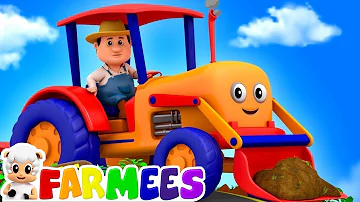 Tractors Wheels Go Round And Round | Cartoons For Kids | Nursery Rhymes For Babies By Farmees