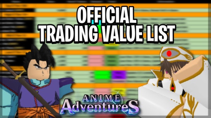 New Value List for Anime Adventures [Version 1.2] 