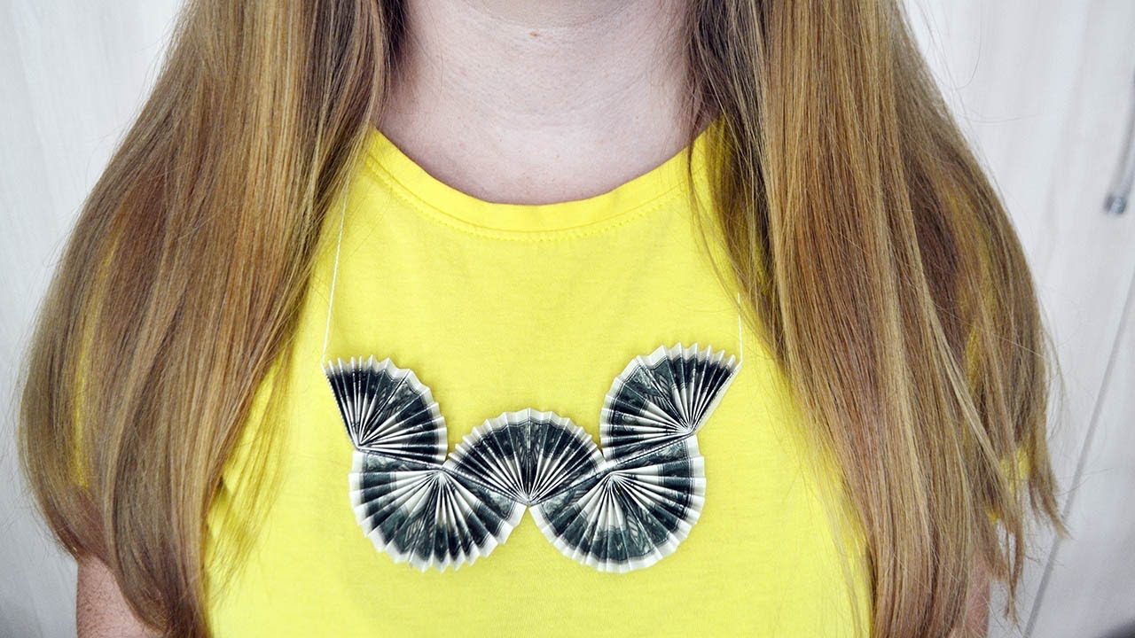 Nice Money NECKLACE | Easy Dollar Origami Graduation Tutorial DIY