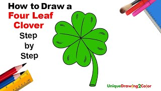 How to Draw a Four Leaf Clover (Step by Step Drawing Tutorial)