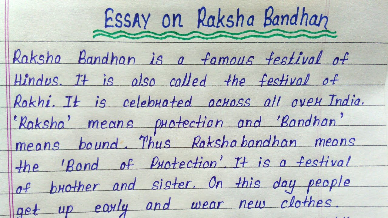 write essay raksha bandhan
