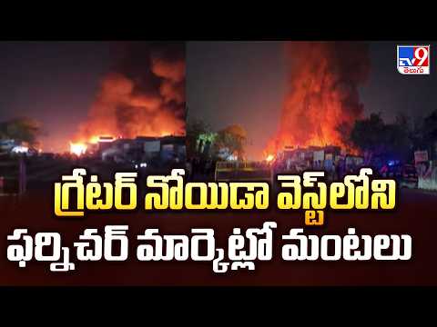 Massive Fire Breaks Out in Greater Noida : గ్రేటర్ నోయిడా వెస్ట్ లోని ఫర్నిచర్ మార్కెట్లో మంటలు -TV9 - TV9