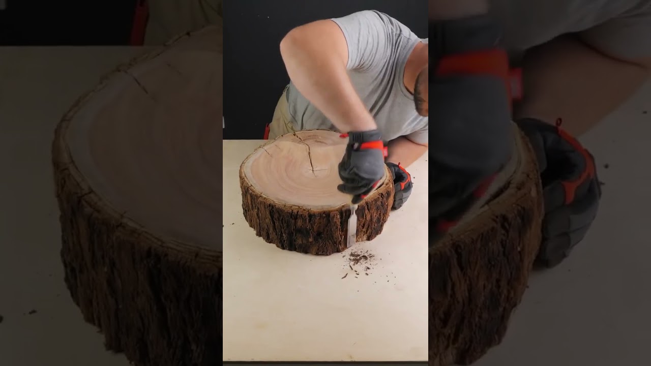 see how wash basin is created from wood