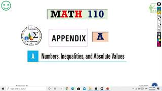 شرح مادة الرياضيات -  A(1) MATH 110 Appendix  أ/علي الغانمي