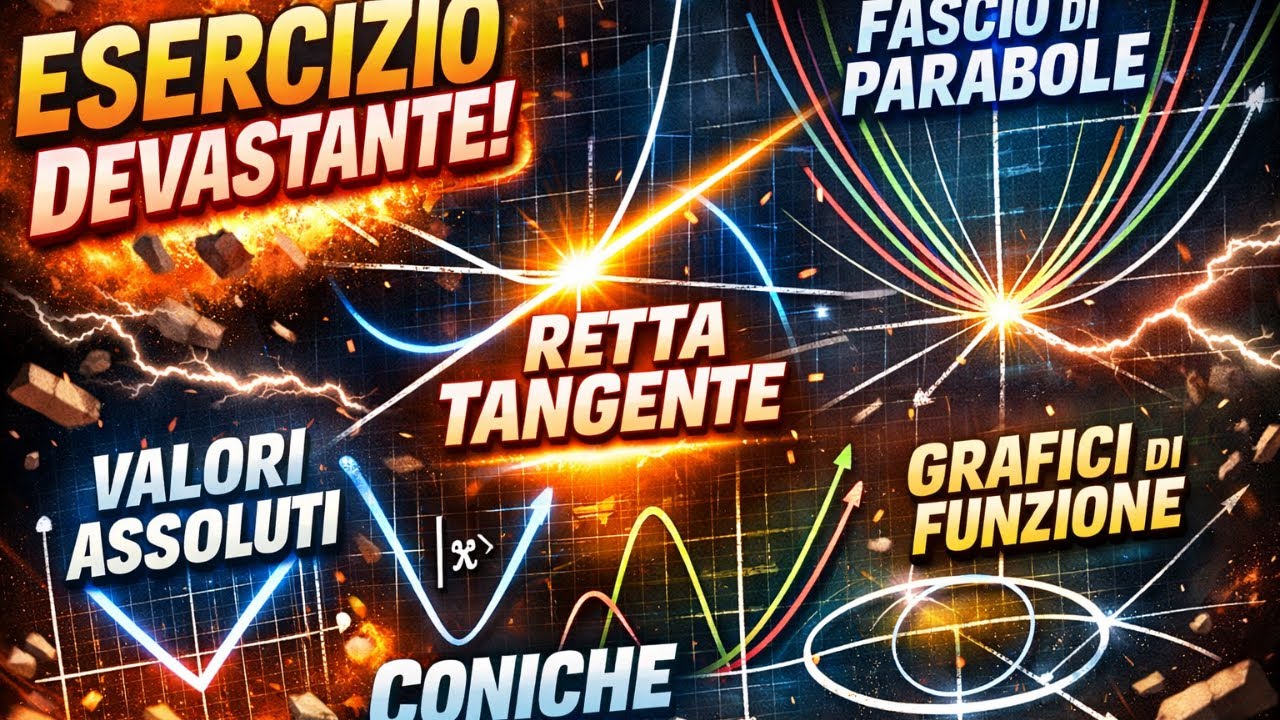 Retta tangente in due modi, fasci di parabole, grafici di funzioni e coniche