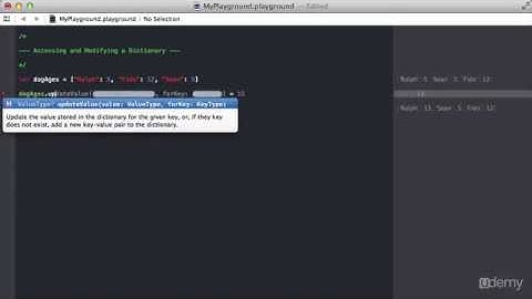 SECTION 5:Video 47 Accessing and Modifying a Dictionary