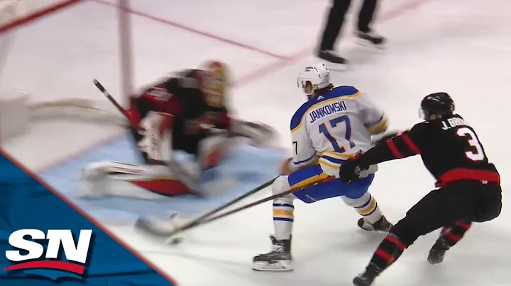 Mark Jankowski Scores After Play Continues While S...