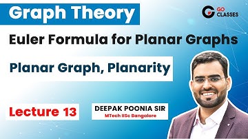 Graph Theory Lecture 13 - Planar Graph, Planarity, Euler Formula for Planar Graphs | Deepak Poonia