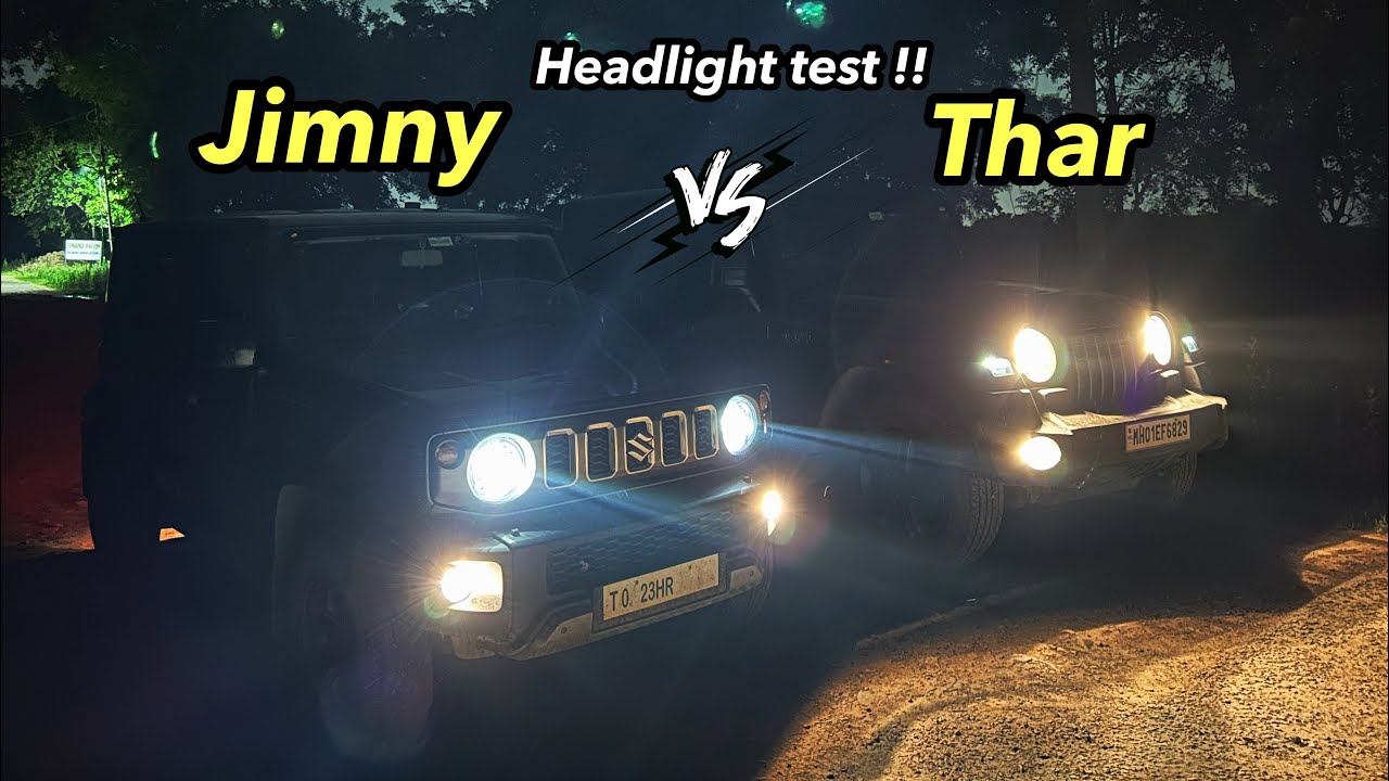 maruti-jimny-vs-mahindra-thar-headlight-test-led-vs-halogen-who
