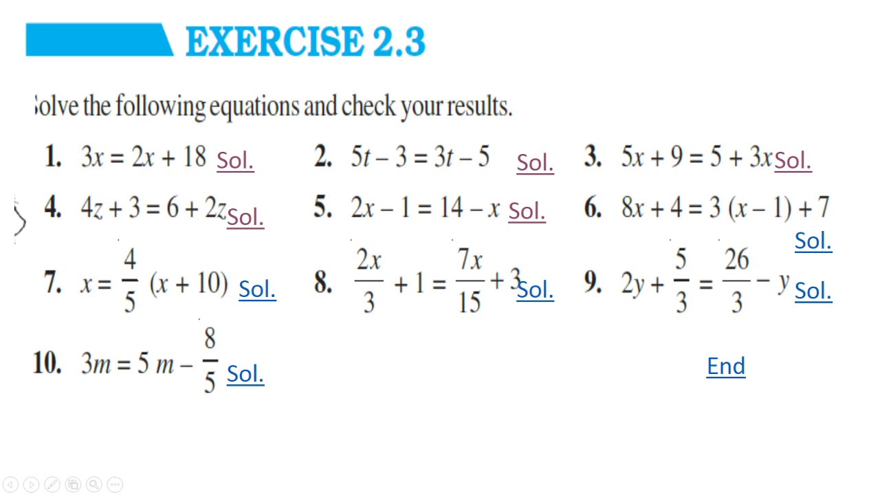 Linear equation in one variable Part 3 - YouTube