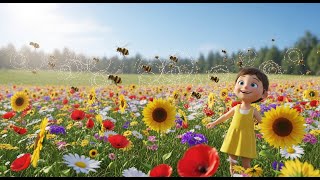 Five Busy Bees Count The Flowers Best Nursery Rhymes And Kids Songs Collection