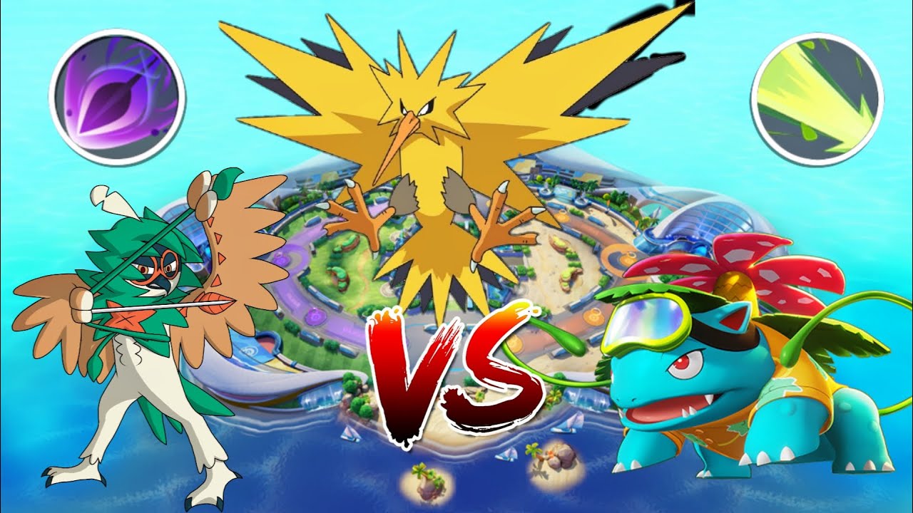 Spirit shackle vs solar beam, which can melt zapdos faster | Venusaur vs Decidueye | Pokemon unite